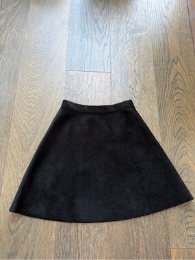 Alaia black velvet skater style skirt